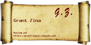 Grant Zina névjegykártya